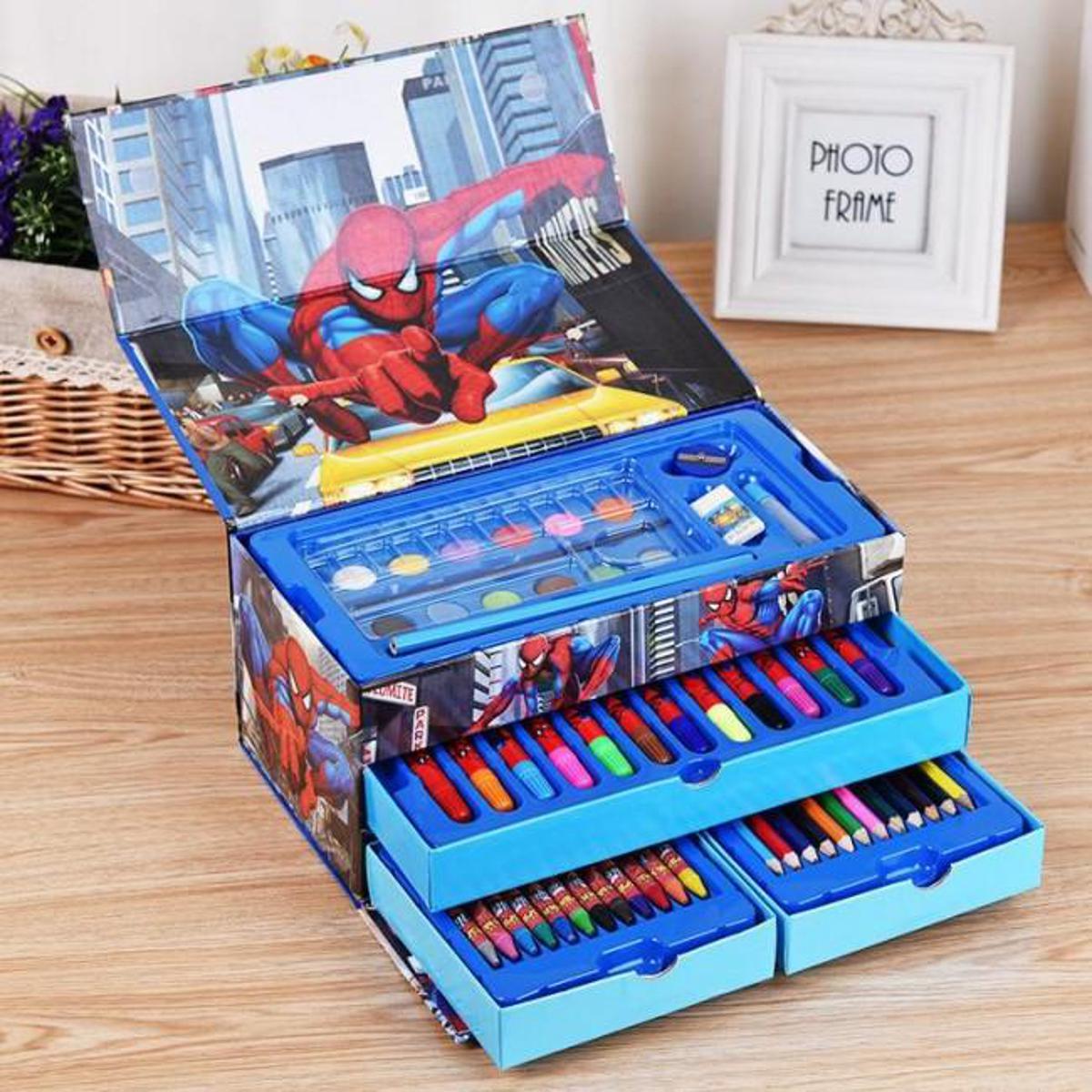 Multi Colour 54 Pieces Kids Art Artist Set In A Box With Drawers Pens Pencils Crayons Paints Providing Creative Designs - Boys & Girls