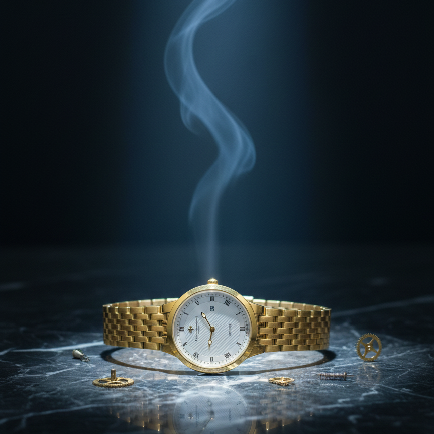 Classic Gold-Plated Men's Quartz Watch - Luxury Inspired Vacheron & Longines Style Dress Watches with Date Display & Link Bracelet ( golden with golden dial )