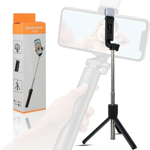 R1 3-in-1 Bluetooth Selfie Stick & Portable Tripod Stand with Detachable Remote | 360° Rotation & Extendable Pole for iPhone & Android