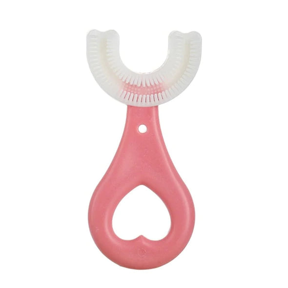 360° U-Shaped Baby Toothbrush | Soft Silicone Kids Oral Care & Teether Brush (Random Color)