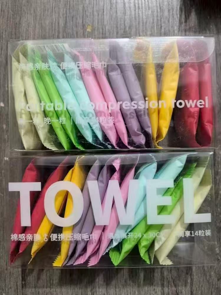 Disposable Washcloths | 14 pcs/box | Portable Travel Towels | Thickened Compressed Face & Beauty Square Towels