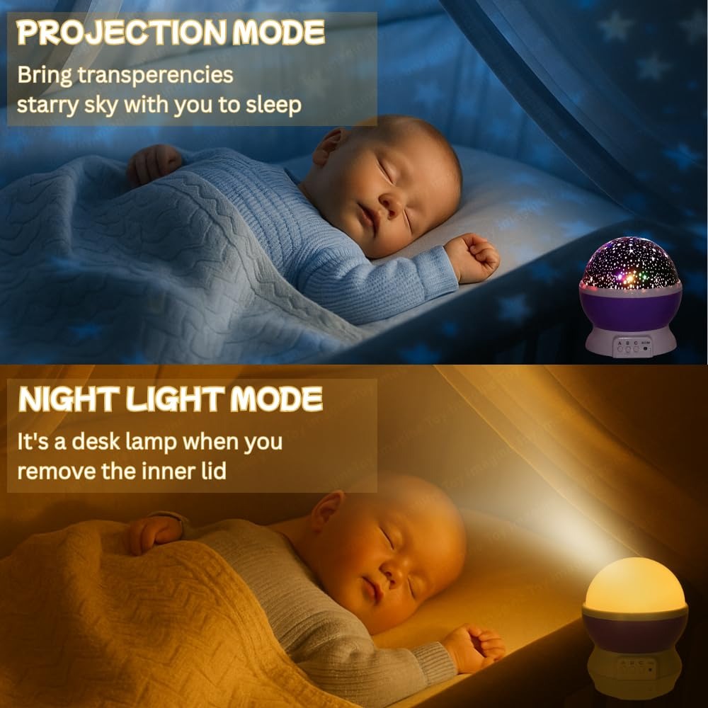 Night Light Star Lamp Starry Sky Projector | 360° Rotating LED Star Light Lamp With Multicolor Projection | Perfect Table Night Lamp Gift For Babies And Children (Random Color)