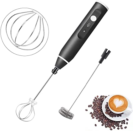 Electric Coffee & Egg Beater | USB Rechargeable | 2‑in‑1 Handheld Mixer | Adjustable Speed Frother & Milk Foamer