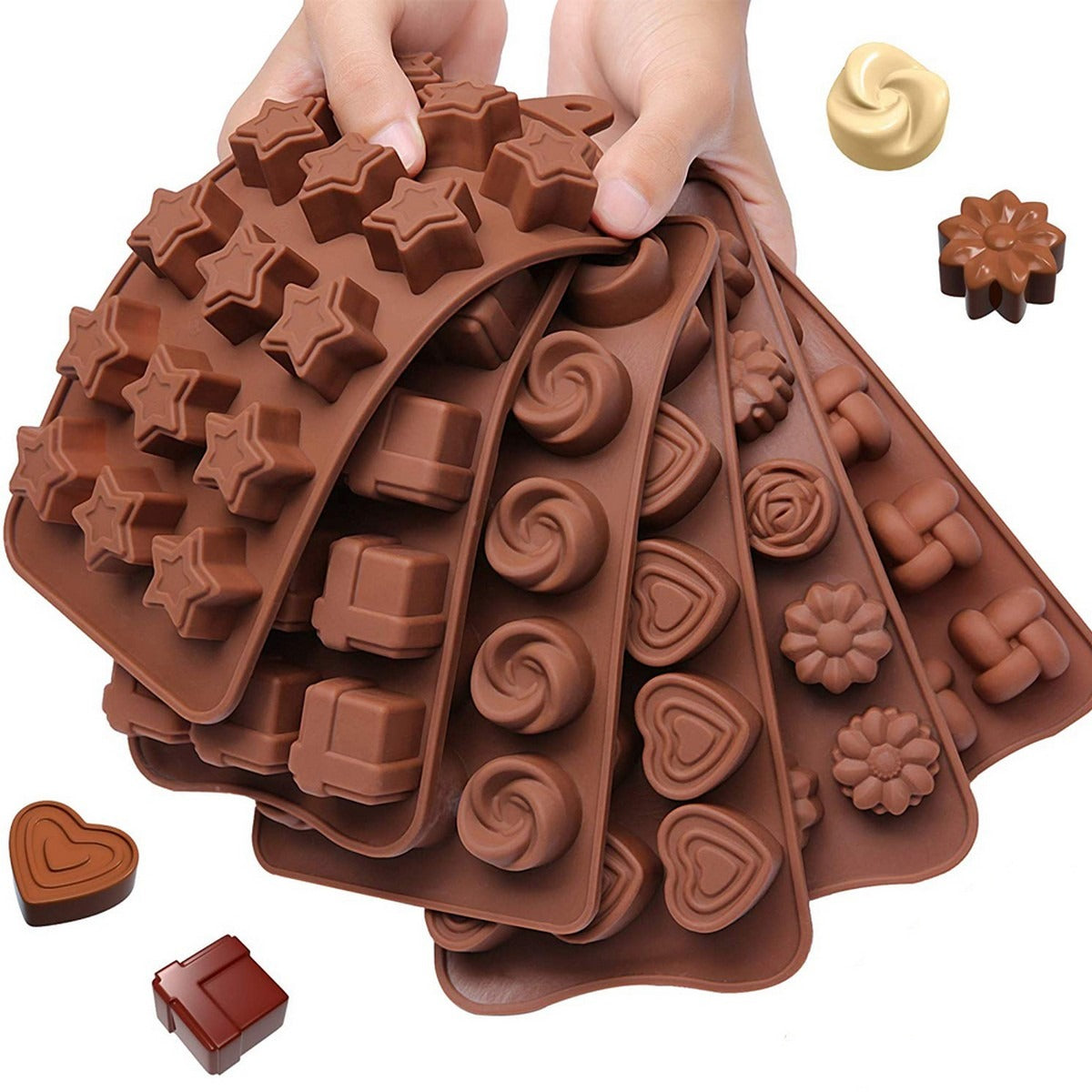 Silicone Chocolate Molds | Non-Stick Candy & Cake Chocolate Making Mold Kit | For Kids & Adults ( heart shape)
