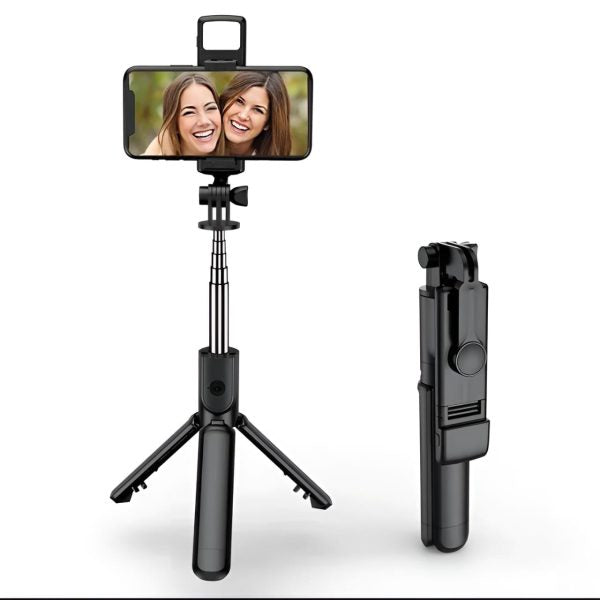 R1 3-in-1 Bluetooth Selfie Stick & Portable Tripod Stand with Detachable Remote | 360° Rotation & Extendable Pole for iPhone & Android