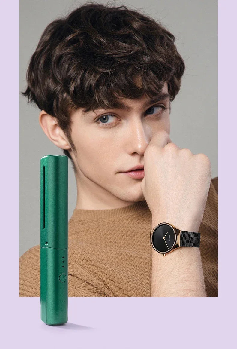 2-in-1 Hair Styling Brush, Straightener, Curler Comb Random Color