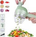 4 in 1 Handheld Electric Vegetable Cutter Wireless Food Processor for Garlic Pepper Chili Onion Celery Ginger Meat with Brush (random color )